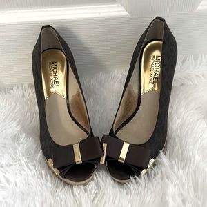 Michael Kors Platform Peep Toe Wedges